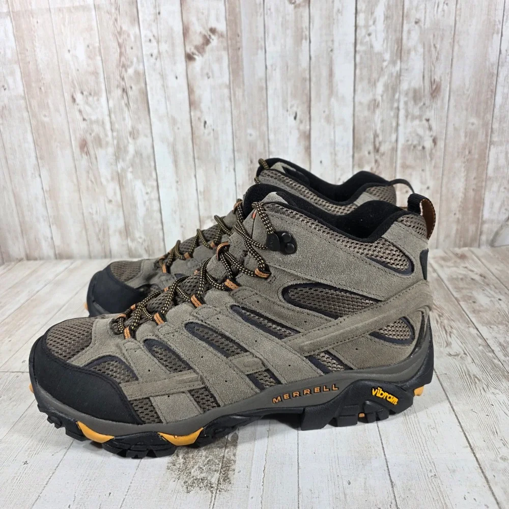 Merrell Moab 3 Mid Mens Hiking Boots Walnut Brown Suede Vibram J06045W Size 13W